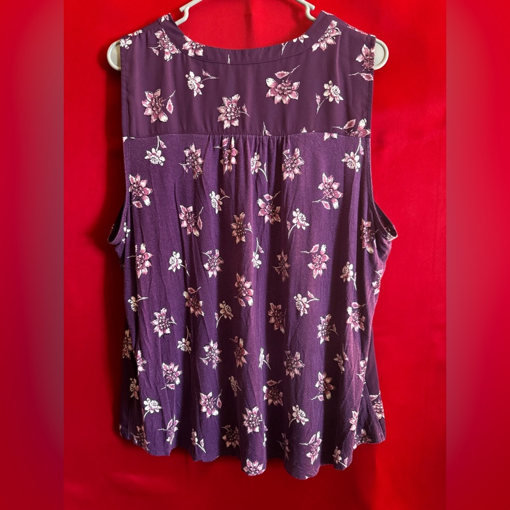 ❌SOLD❌ Croft & Barrow Purple Floral Blouse XX-Large - Picture 2 of 4